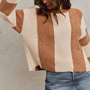 Striped Brown and Cream Sweater